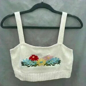 Knitted floral cami